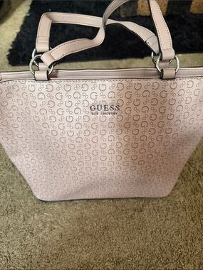 GUESS Pale Pink Logo Tote Bag
